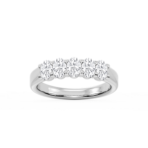 Kate Oval Lab Grown Diamond 5-Stone V-Prong Anniversary Band