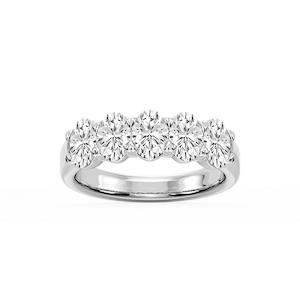 Kate Oval Lab Grown Diamond 5-Stone V-Prong Anniversary Band