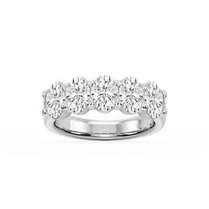 Kate Oval Lab Grown Diamond 5-Stone V-Prong Anniversary Band