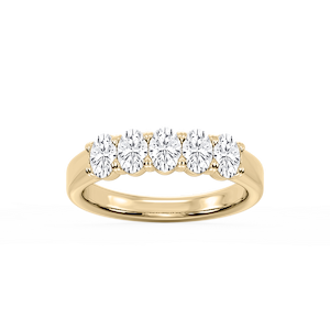 Kate Oval Lab Grown Diamond 5-Stone V-Prong Anniversary Band