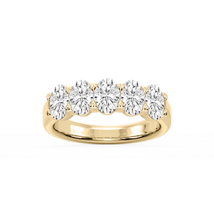 Kate Oval Lab Grown Diamond 5-Stone V-Prong Anniversary Band