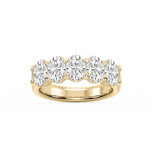 Kate Oval Lab Grown Diamond 5-Stone V-Prong Anniversary Band