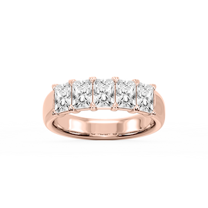Kate Radiant Lab Grown Diamond 5-Stone V-Prong Anniversary Band
