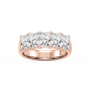 Kate Radiant Lab Grown Diamond 5-Stone V-Prong Anniversary Band