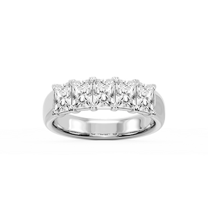 Kate Radiant Lab Grown Diamond 5-Stone V-Prong Anniversary Band