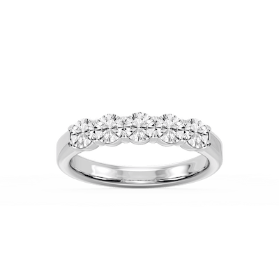 Kate Round Lab Grown Diamond 5-Stone V-Prong Anniversary Band