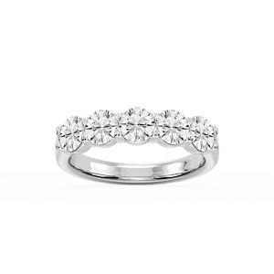 Kate Round Lab Grown Diamond 5-Stone V-Prong Anniversary Band