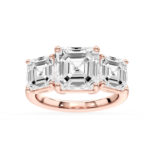 Lola Asscher Lab Grown Diamond Three Stone Engagement Ring