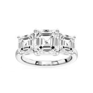 Lola Asscher Lab Grown Diamond Three Stone Engagement Ring