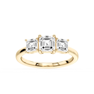 Lola Asscher Lab Grown Diamond Three Stone Engagement Ring