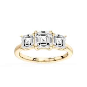 Lola Asscher Lab Grown Diamond Three Stone Engagement Ring
