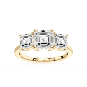 Lola Asscher Lab Grown Diamond Three Stone Engagement Ring