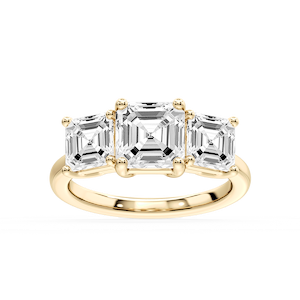 Lola Asscher Lab Grown Diamond Three Stone Engagement Ring