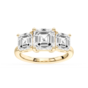 Lola Asscher Lab Grown Diamond Three Stone Engagement Ring