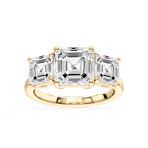 Lola Asscher Lab Grown Diamond Three Stone Engagement Ring