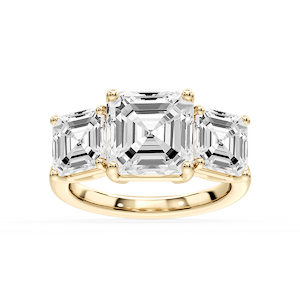 Lola Asscher Lab Grown Diamond Three Stone Engagement Ring