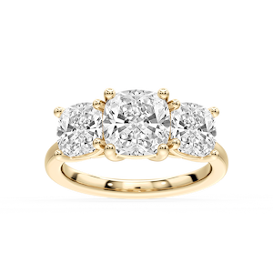 Lola Cushion Lab Grown Diamond Three Stone Engagement Ring
