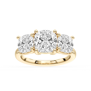 Lola Cushion Lab Grown Diamond Three Stone Engagement Ring