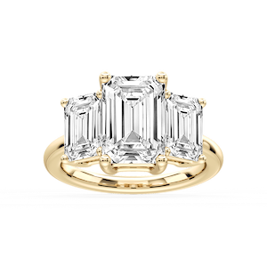 Lola Emerald Lab Grown Diamond Three Stone Engagement Ring