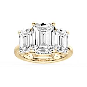 Lola Emerald Lab Grown Diamond Three Stone Engagement Ring