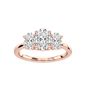 Lola Oval Lab Grown Diamond Three Stone Engagement Ring