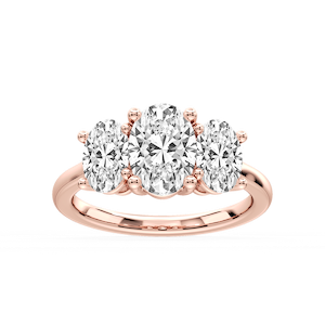 Lola Oval Lab Grown Diamond Three Stone Engagement Ring