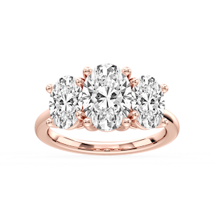 Lola Oval Lab Grown Diamond Three Stone Engagement Ring