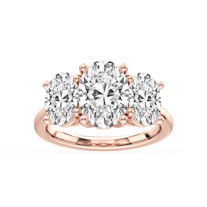 Lola Oval Lab Grown Diamond Three Stone Engagement Ring