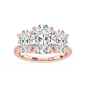 Lola Oval Lab Grown Diamond Three Stone Engagement Ring