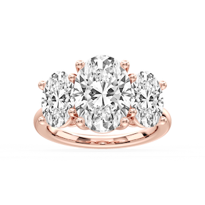 Lola Oval Lab Grown Diamond Three Stone Engagement Ring