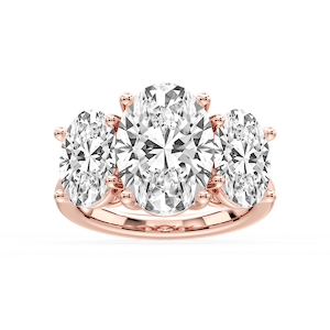 Lola Oval Lab Grown Diamond Three Stone Engagement Ring