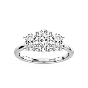 Lola Oval Lab Grown Diamond Three Stone Engagement Ring