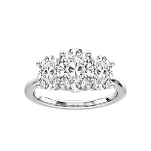 Lola Oval Lab Grown Diamond Three Stone Engagement Ring