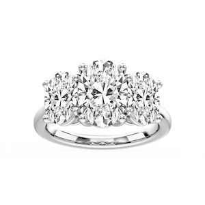 Lola Oval Lab Grown Diamond Three Stone Engagement Ring