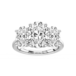 Lola Oval Lab Grown Diamond Three Stone Engagement Ring