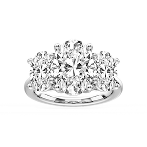 Lola Oval Lab Grown Diamond Three Stone Engagement Ring