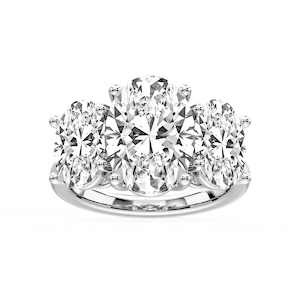 Lola Oval Lab Grown Diamond Three Stone Engagement Ring