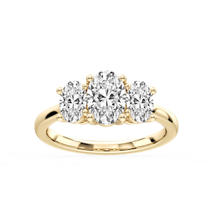 Lola Oval Lab Grown Diamond Three Stone Engagement Ring