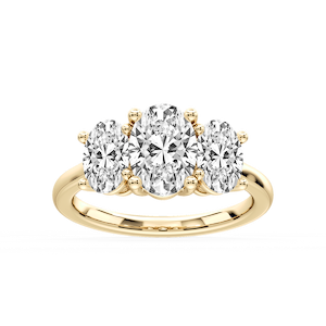 Lola Oval Lab Grown Diamond Three Stone Engagement Ring