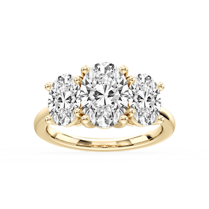 Lola Oval Lab Grown Diamond Three Stone Engagement Ring