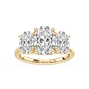 Lola Oval Lab Grown Diamond Three Stone Engagement Ring