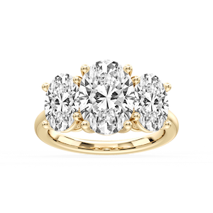 Lola Oval Lab Grown Diamond Three Stone Engagement Ring
