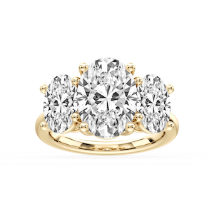 Lola Oval Lab Grown Diamond Three Stone Engagement Ring