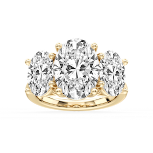 Lola Oval Lab Grown Diamond Three Stone Engagement Ring