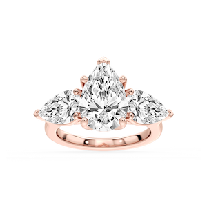 Lola Pear Lab Grown Diamond Three Stone Engagement Ring