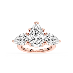 Lola Pear Lab Grown Diamond Three Stone Engagement Ring