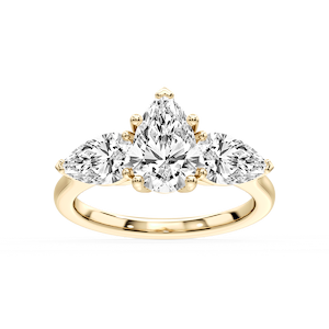 Lola Pear Lab Grown Diamond Three Stone Engagement Ring
