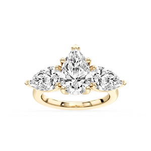 Lola Pear Lab Grown Diamond Three Stone Engagement Ring