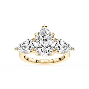 Lola Pear Lab Grown Diamond Three Stone Engagement Ring