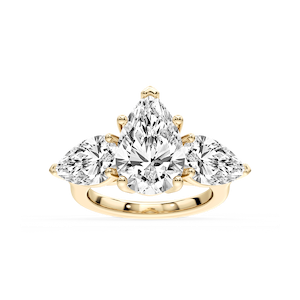 Lola Pear Lab Grown Diamond Three Stone Engagement Ring